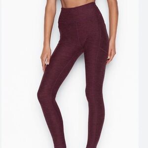 Victoria's Secret Burgundy High-Rise Studio 7/8 Leggings Size 4